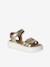 Girls' leather touch-fastening sandals gold 