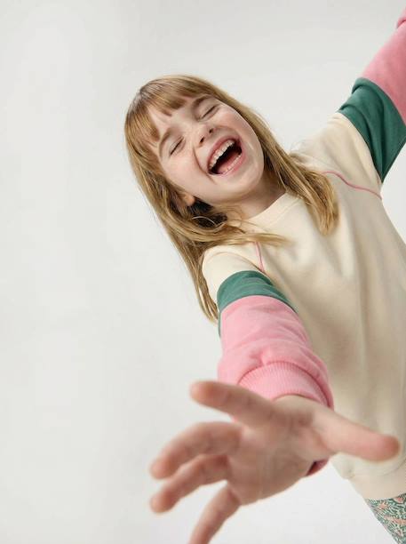 Girl's sportswear sweatshirt ecru 