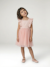 Ruffled Occasion Wear Dress in Cotton Gauze & Tulle, for Girls ecru+pale pink+sage green+white 
