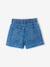 Girls' patterned denim shorts grey+light blue 