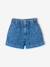 Girls' patterned denim shorts grey+light blue 