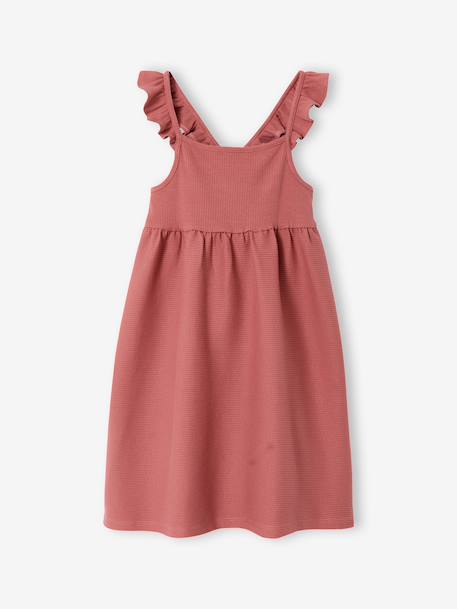 Girl's sleeveless dress navy blue+old rose 