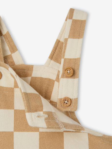 Printed Fleece Playsuit chequered beige 