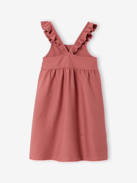 Girl's sleeveless dress navy blue+old rose 