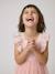 Ruffled Occasion Wear Dress in Cotton Gauze & Tulle, for Girls ecru+pale pink+sage green+white 
