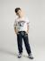 Joggers in fleece with adjustable waist ecru+navy blue 