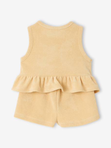 Set of top and short pale yellow 