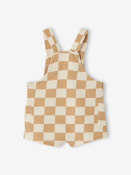 Printed Fleece Playsuit chequered beige 