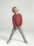 Long Sleeve Sweatshirt with Round Neckline for Boys dusky pink+pastel yellow 