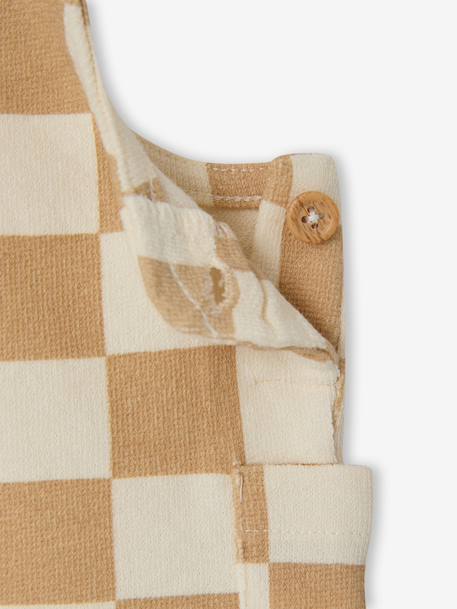 Printed Fleece Playsuit chequered beige 