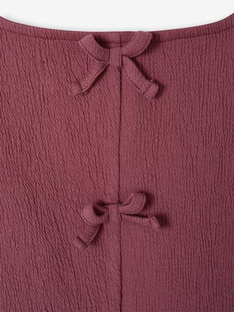 Girl's sleeveless tank top with frills terracotta 