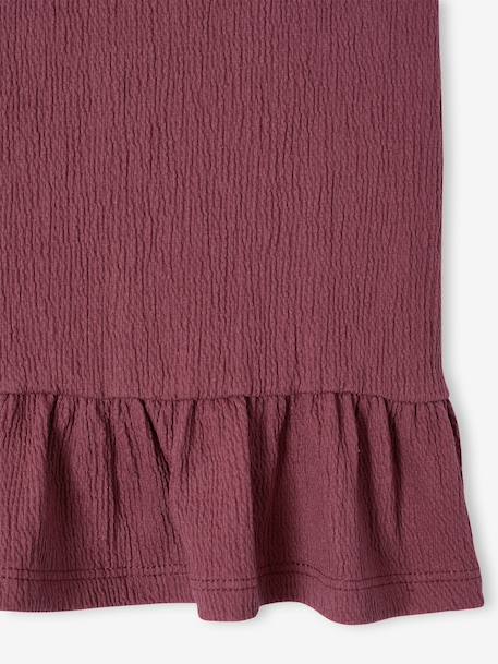 Girl's sleeveless tank top with frills terracotta 