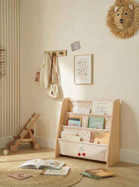 Textile book storage printed beige+printed white 