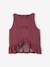 Girl's sleeveless tank top with frills terracotta 