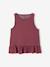 Girl's sleeveless tank top with frills terracotta 
