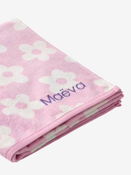 Beach / Bath Towel with Recycled Cotton mauve+mint green+printed blue 