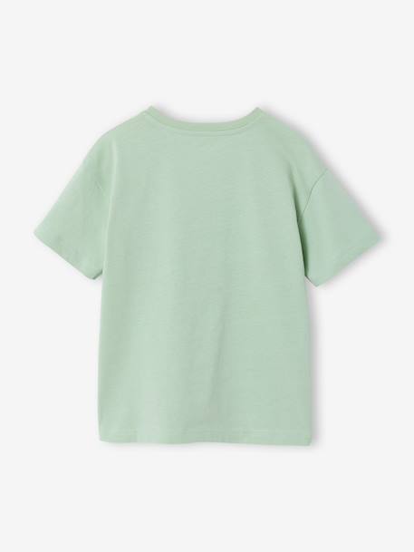 Boys' sparkly space print T-shirt almond green+night blue 
