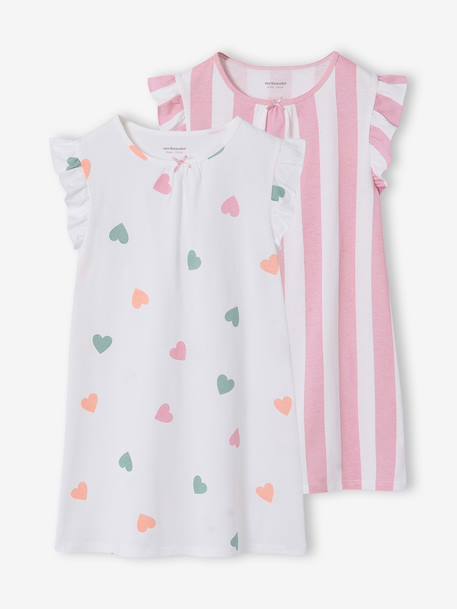 Pack of 2 girls nighties ecru 