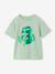 Boys' sparkly space print T-shirt almond green+night blue 