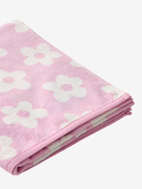 Beach / Bath Towel with Recycled Cotton mauve+mint green+printed blue 