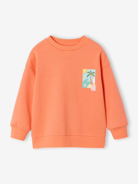 Round-neck long-sleeved sweatshirt for boys aqua green+mango+pale yellow 