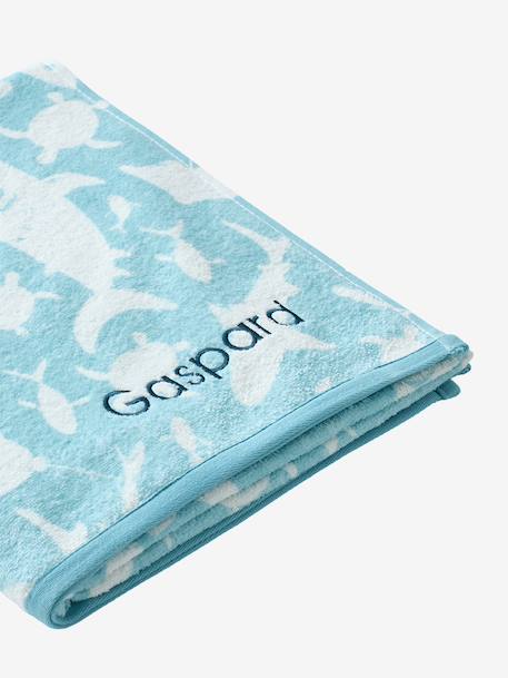 Beach / Bath Towel with Recycled Cotton mauve+mint green+printed blue 