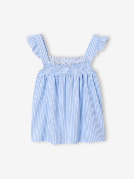 Girls' cotton braces pyjama shorts sky blue 
