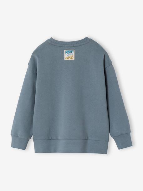 Round-neck long-sleeved sweatshirt for boys grey blue 