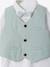 Set: shirt, cardigan and bow tie for babies sage green 