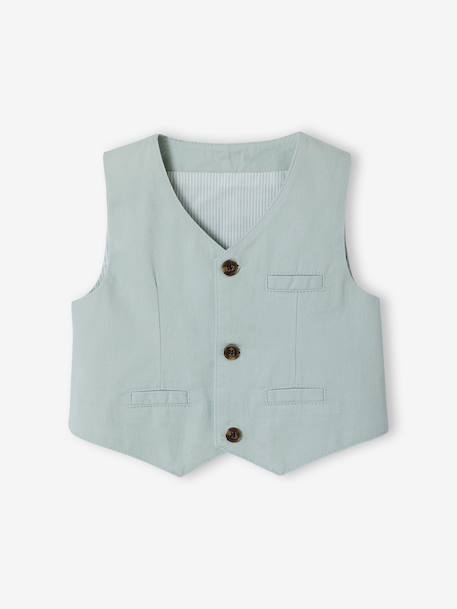 Set: shirt, cardigan and bow tie for babies sage green 