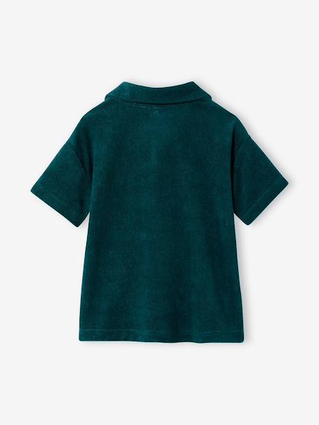 Boys' short-sleeved polo shirt fir green 