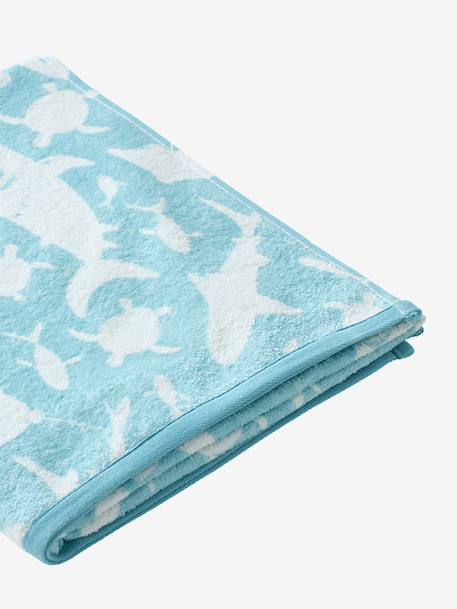 Beach / Bath Towel with Recycled Cotton mauve+mint green+printed blue 