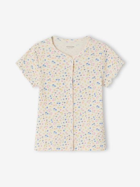 Pack of 2 ribbed floral pyjama shorts ecru 