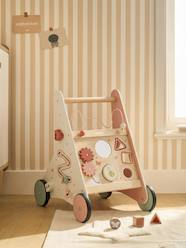 Toys-Baby Walker in FSC®100% Wood with Brakes, GREEN FOREST 