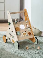Toys-Baby Walker in FSC®100% Wood with Brakes, GREEN FOREST 