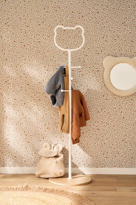 Metal teddy bear coat hook for kids white 