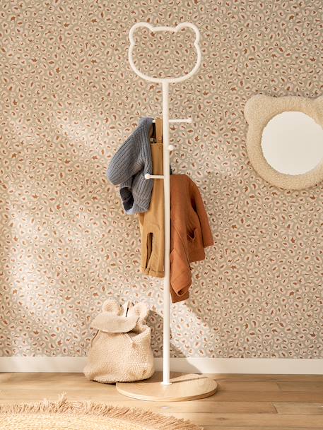 Metal teddy bear coat hook for kids white 