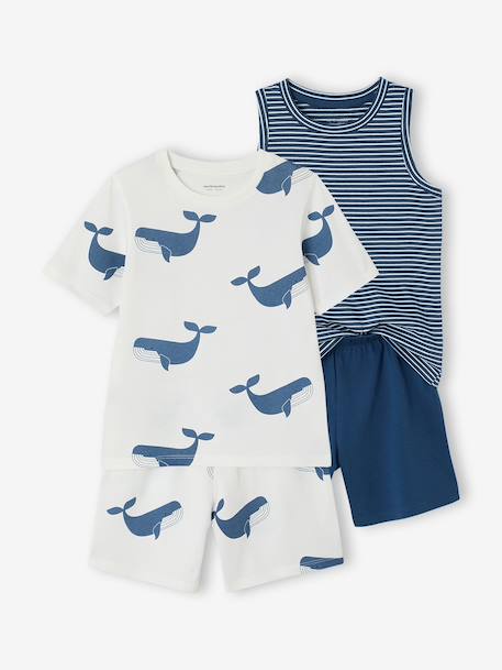 Pack of 2 boys' pyjamas shorts blue 
