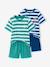 Pack of 2 striped pyjama shorts blue 