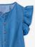 Denim blouse with frill sleeves for girls light blue 