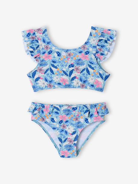 Girl's two-piece swimsuit aqua green 