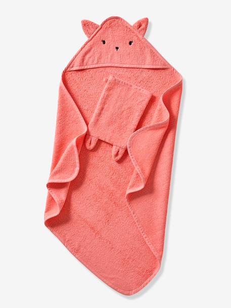 Bath Cape + Wash Mitt, in Organic Cotton BROWN MEDIUM SOLID+GREEN LIGHT SOLID+GREY DARK SOLID+ocean blue+rose+White 