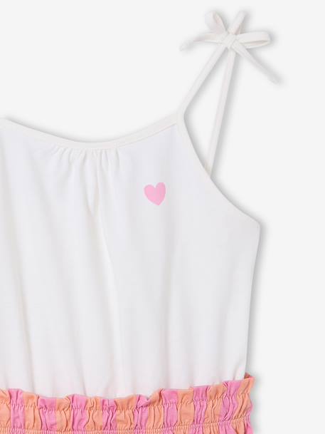 Girls' dress with thin straps navy blue+old rose 