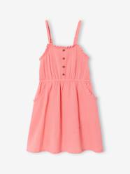 Girls-Cotton Gauze Strappy Dress for Girls 