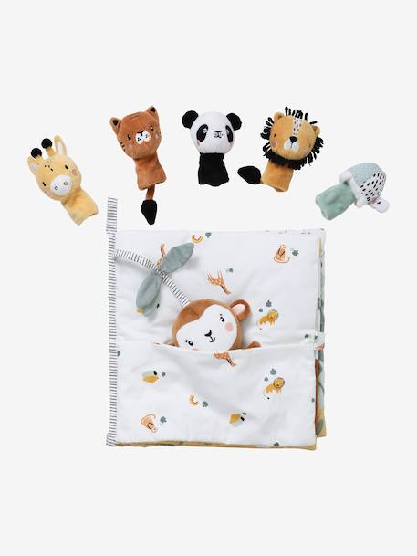Activity Book + Velour Plush Toys, Tanzania white 