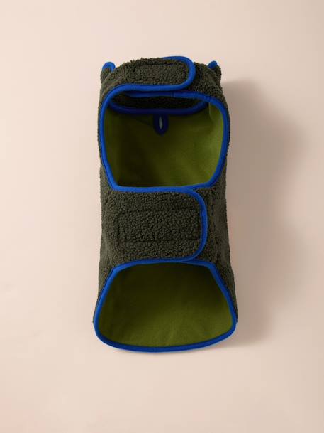 Fleece dog coat beige+khaki 