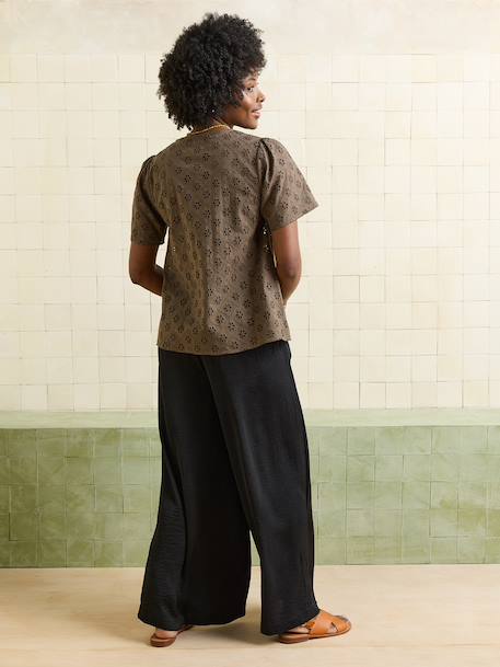 Wide-Leg, Loose-Fitting Trousers for Maternity black+denim blue+olive 