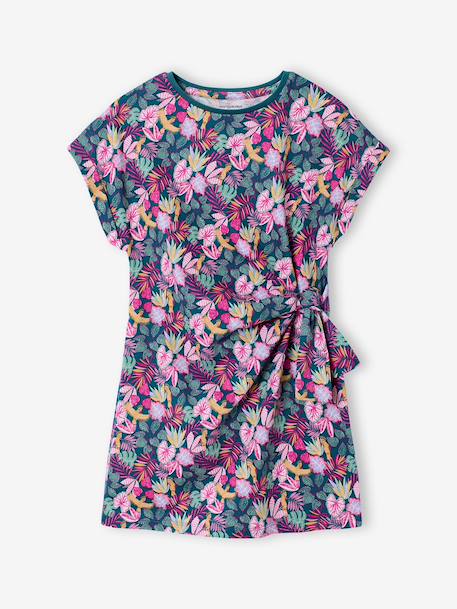 Printed jersey dress green 