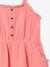 Cotton Gauze Strappy Dress for Girls beige+coral+emerald green 