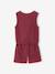 Girls' cotton muslin short set terracotta 
